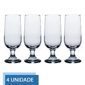 4 Copos Taça Chopp Vidro 300ml Cerveja Hannover Casa Linda