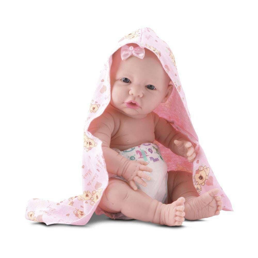 Boneca Bebe Estilo Reborn Banho De Carinho Em Vinil