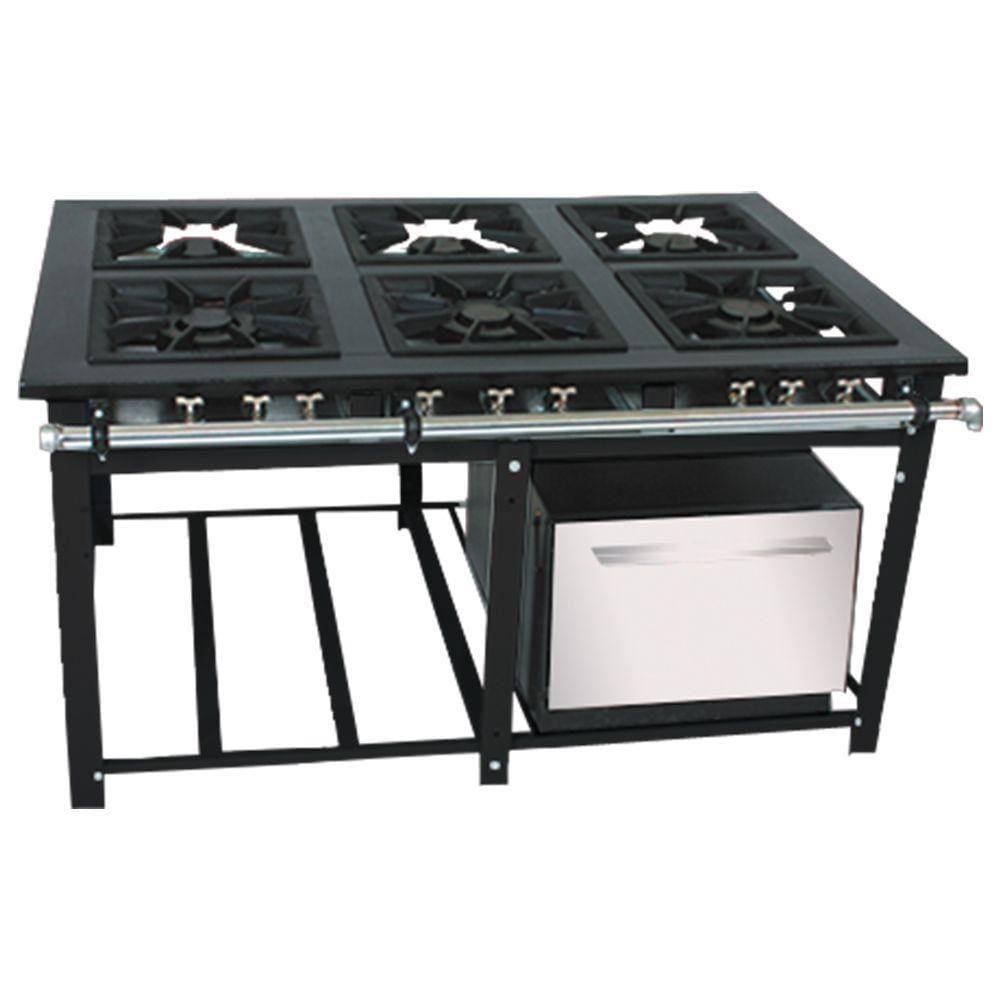 Fogão Industrial Venâncio 6 Bocas 3 Duplas a Gás Baixa Pressão com Forno M6FD3