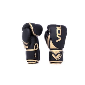 Luva De Boxe/Muay Thai Vollo Preta/Dourada 10 Oz Training