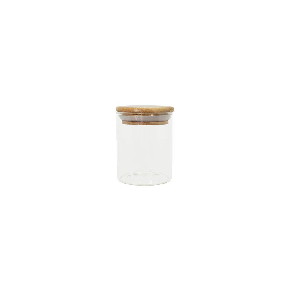 Pote De Vidro De Mantimentos 200ml C/ Tampa De Bambu Oikos