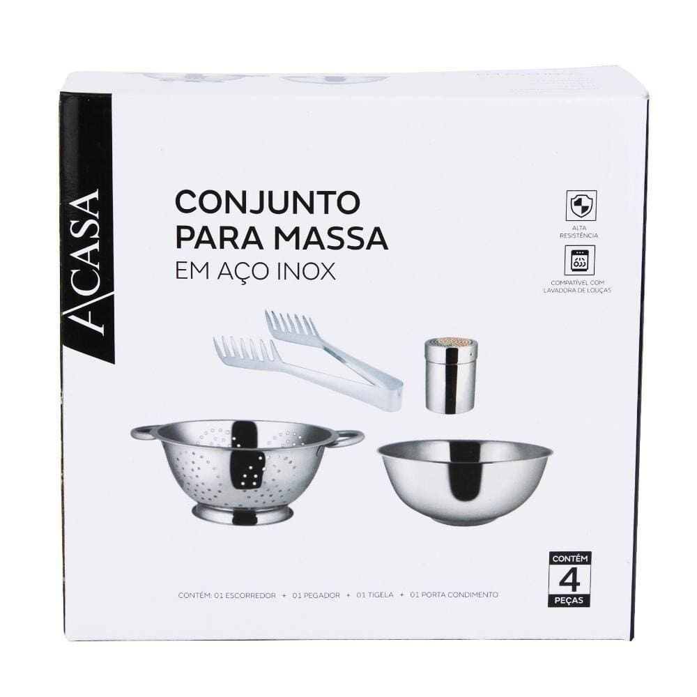 Kit de Utensílios Inox com 4 Peças - A/CASA