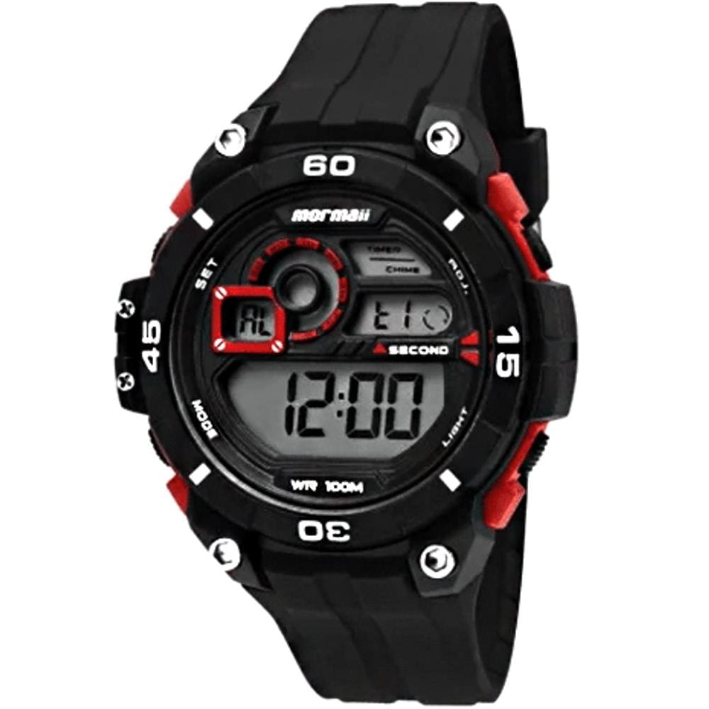 Relógio MORMAII masculino digital borracha preto MO2019/8R