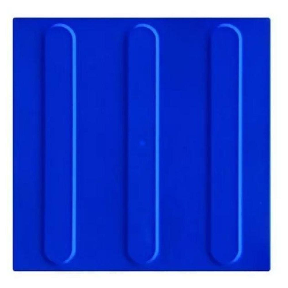 Piso Tátil Pvc Direcional Azul 250X250X5Mm 16 Peças 1M²
