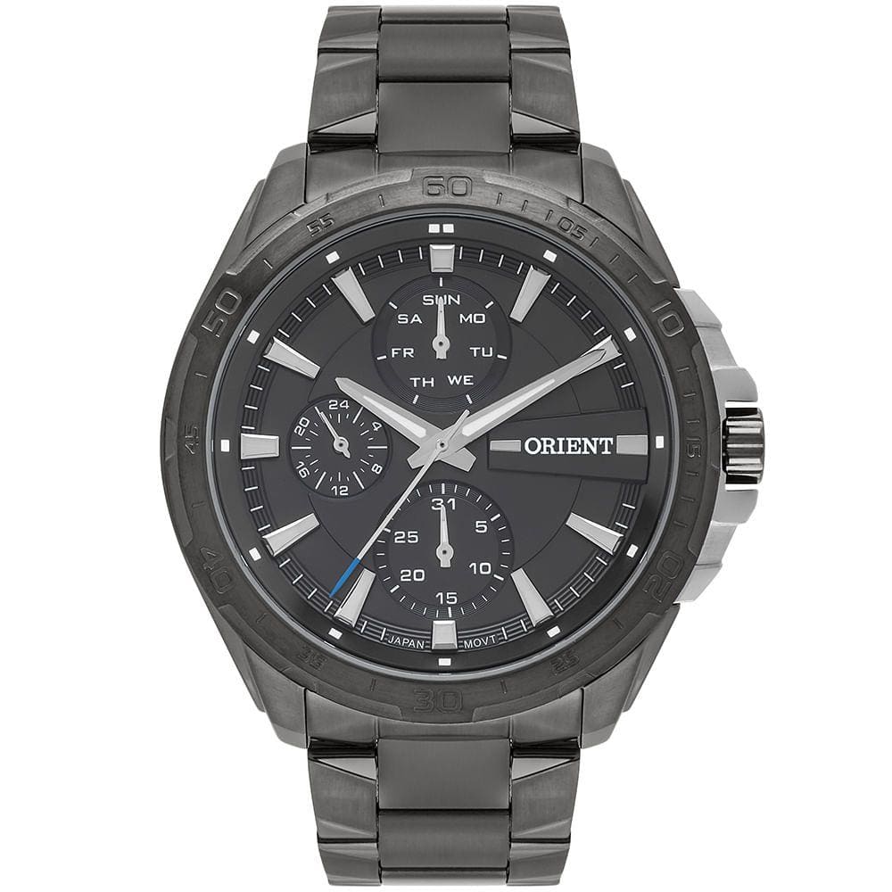 Relógio ORIENT masculino preto cronógrafo MTSSM011 G1GX