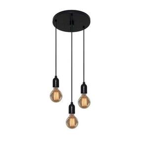 Pendente Lustre Retro 3 Fios Vintage Preto Fosco