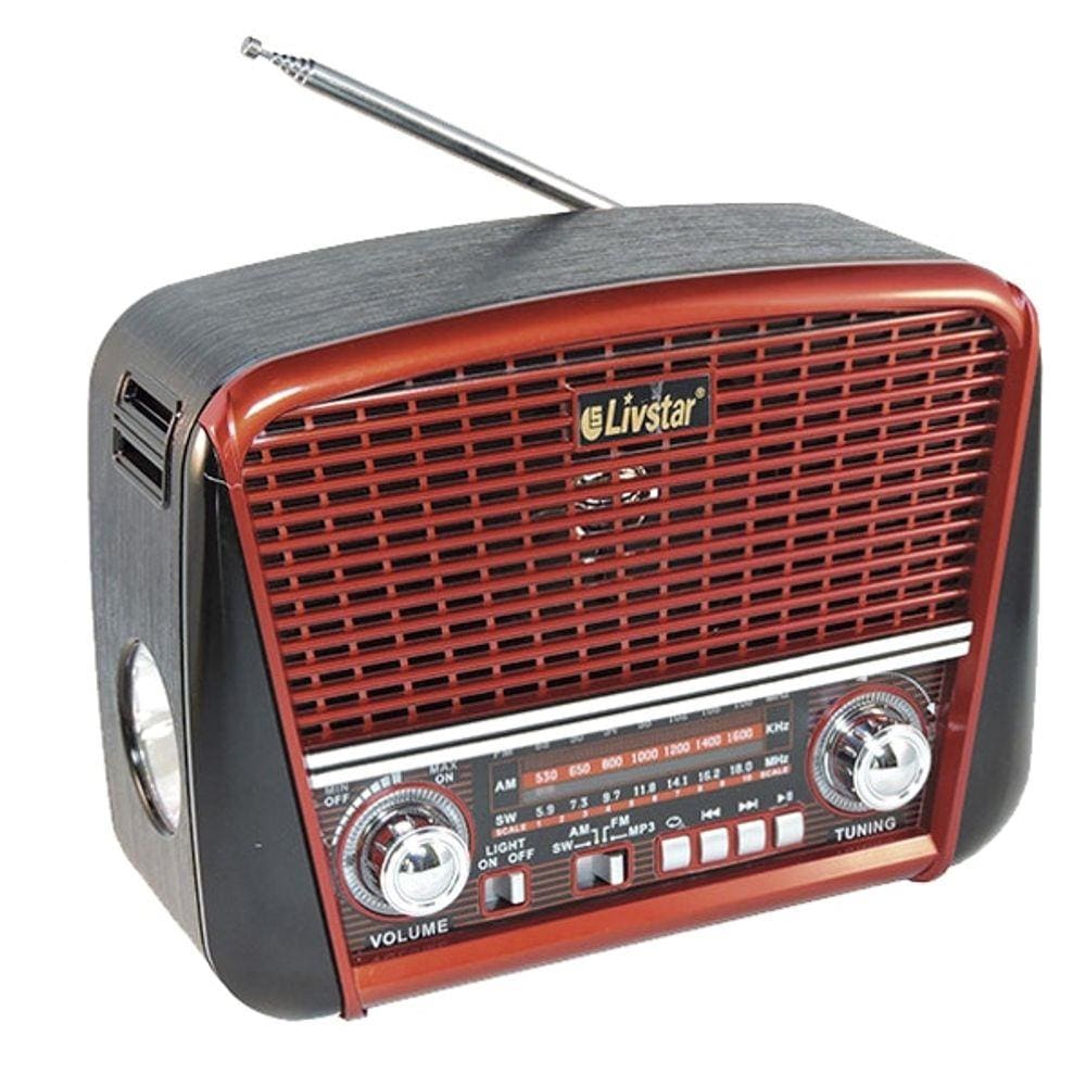 Rádio Retro Portátil AM / FM / USB / SD Livstar CNN 3201 BT