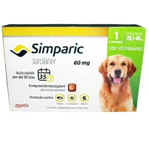 Antipulgas Simparic 1 comp.  20 a 40kg 80mg
