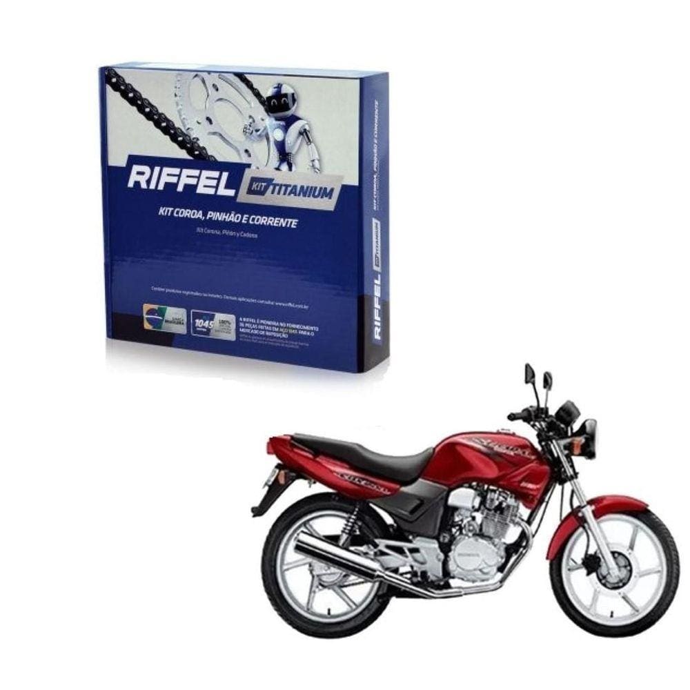 Kit Relação Corrente Passo 428 Riffel Cbx 200 Strada