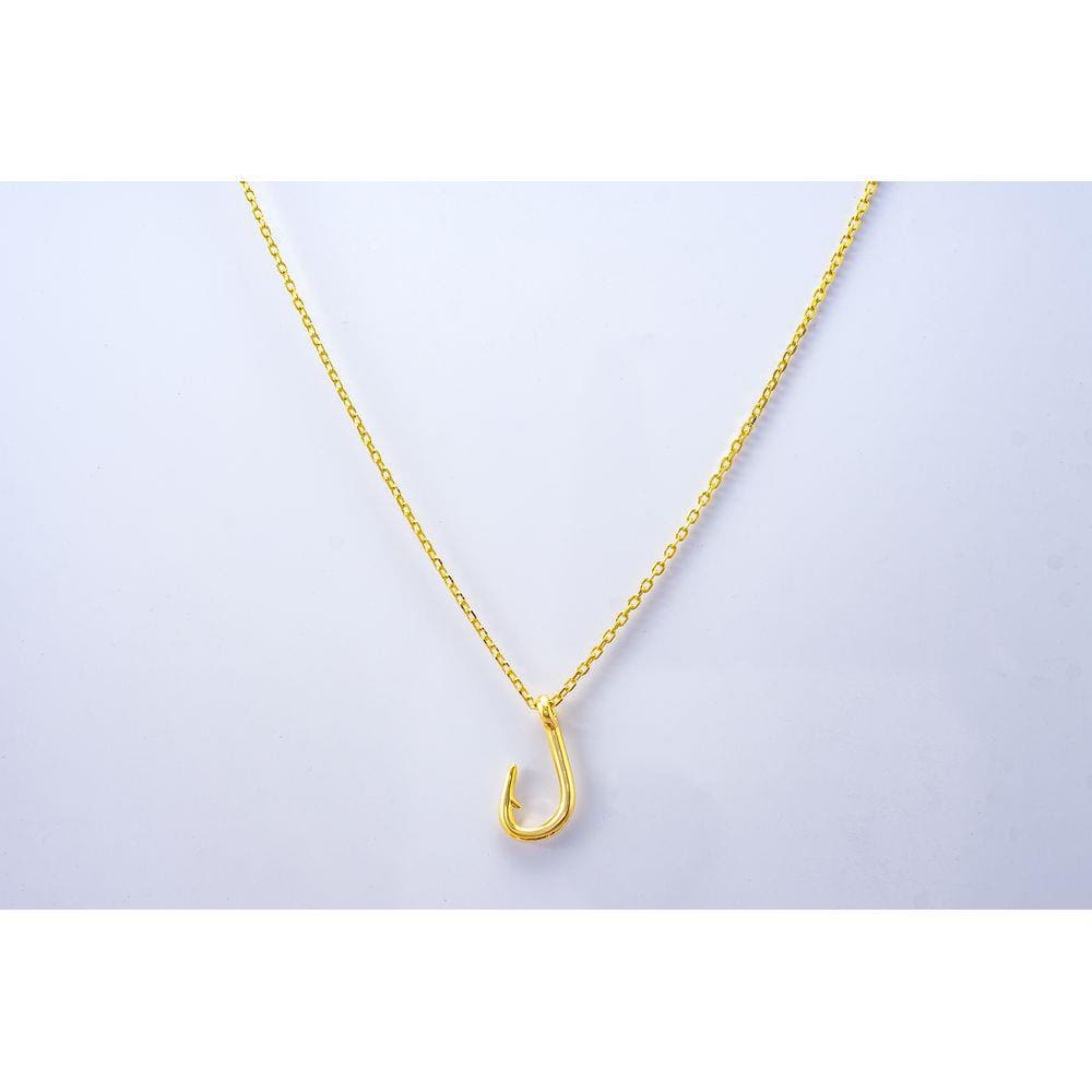Cordão com Pingente Anzol em Corrente Cartier Banhado a Ouro 18K