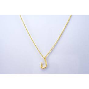 Cordão com Pingente Anzol em Corrente Cartier Banhado a Ouro 18K