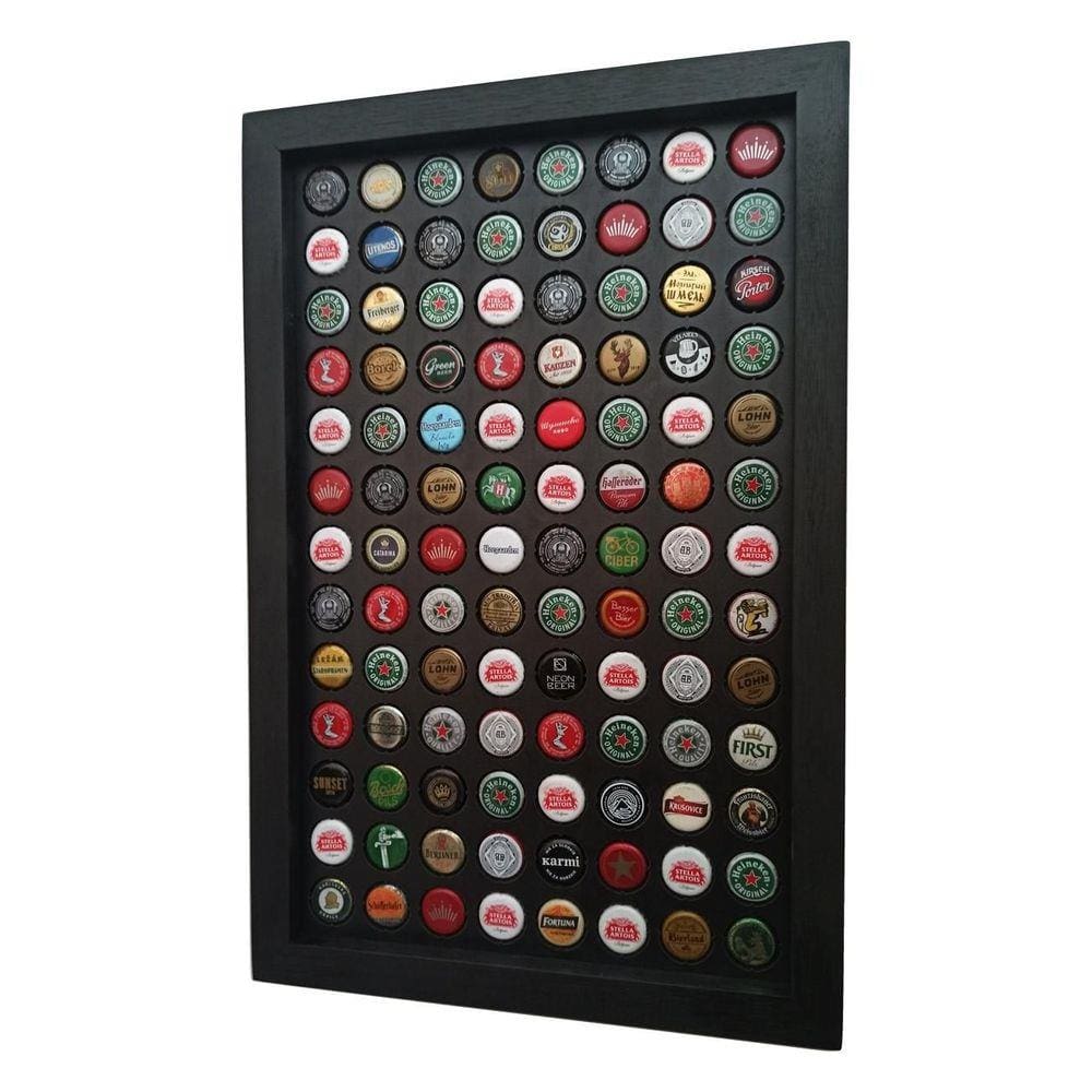 Quadro Porta Tampinhas Black Presente Criativo Amigo 104Un