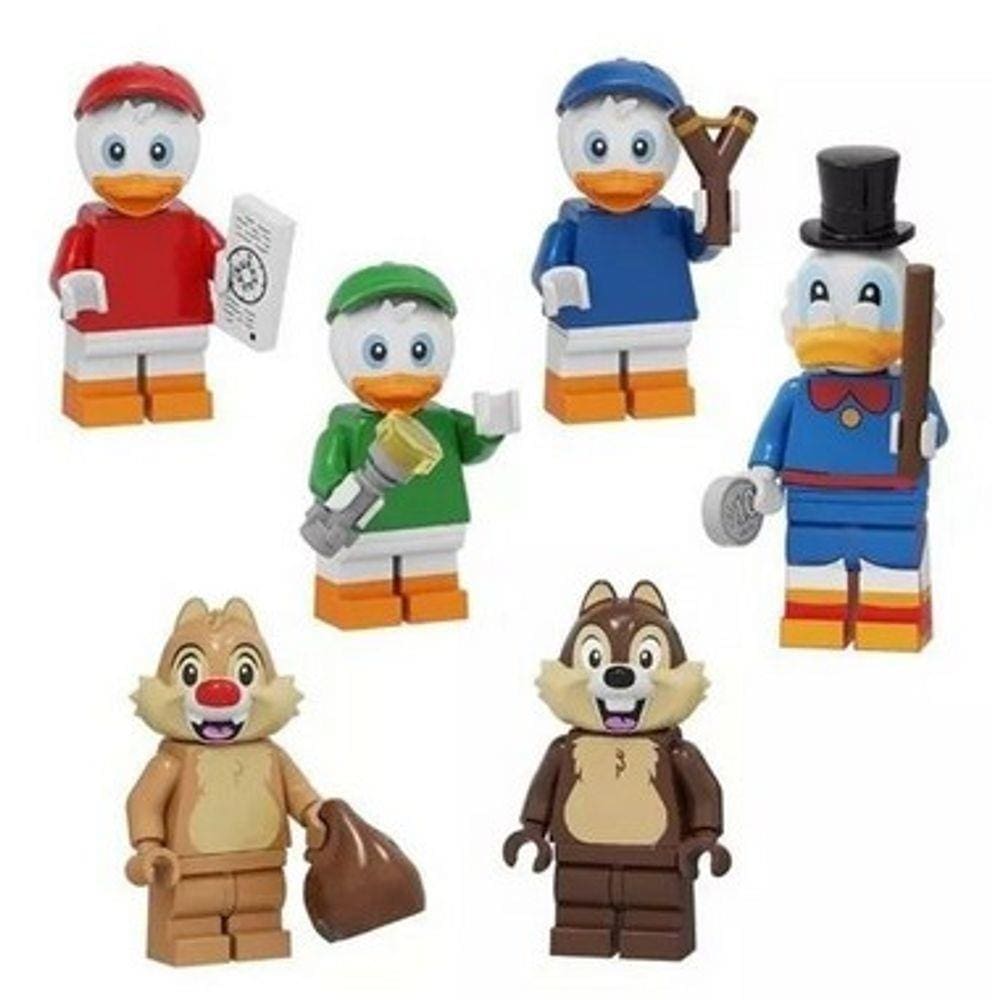 Kit 6 Bonecos Ducktales Tio Patinhas Sobrinhos Tico E Teco