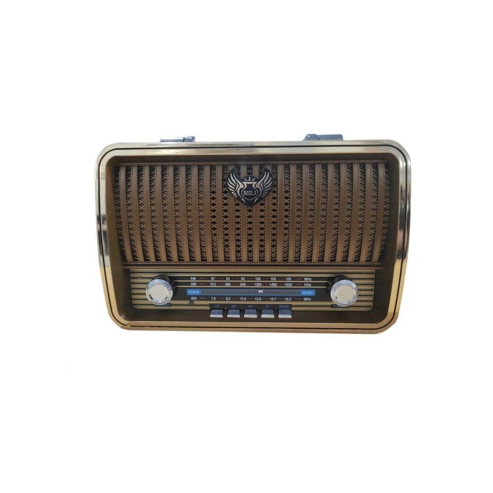 Rádio Retro Am Fm Sw Bluetoooth Recarregavel Usb Mp3 1909Bt