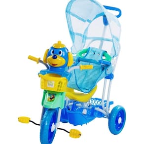 Triciclo Infantil Azul Com capota 2x1