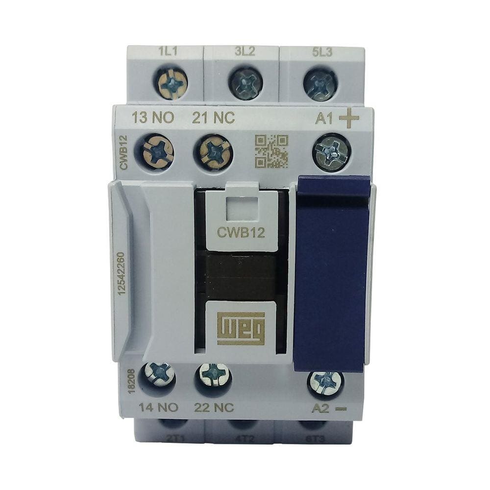 Contator Tripolar Weg CWB12 12A 24Vdc 1NA+1NF
