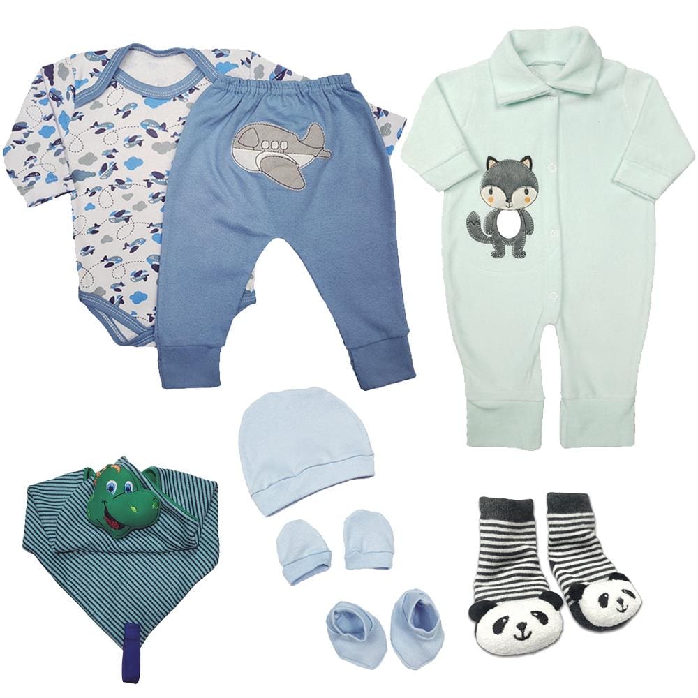 Kit 8 Pçs Roupa Para Bebê Enxoval Body Mijão Menino e Menina