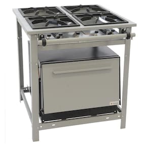 Fogão Industrial Venâncio 4 Bocas a Gás Alta Pressão com Forno Linha Vulcão VAP4F