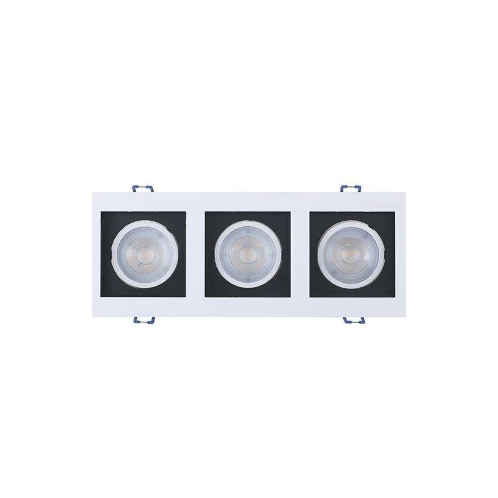 Spot de Led Recuado Taschibra Frame 3xMR16 Quadradro 15W Bivolt 6500K Luz Branca