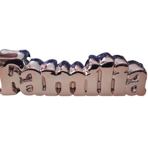 Enfeite Decorativo Família Rose Gold Em Cerâmica Metalizada