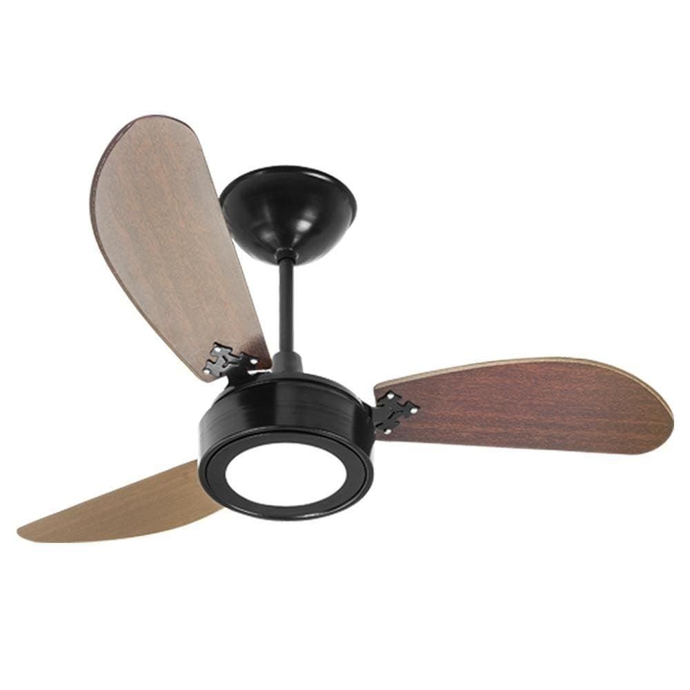 Ventilador Teto New Light Led Preto/Tabaco 127V Venti Delta