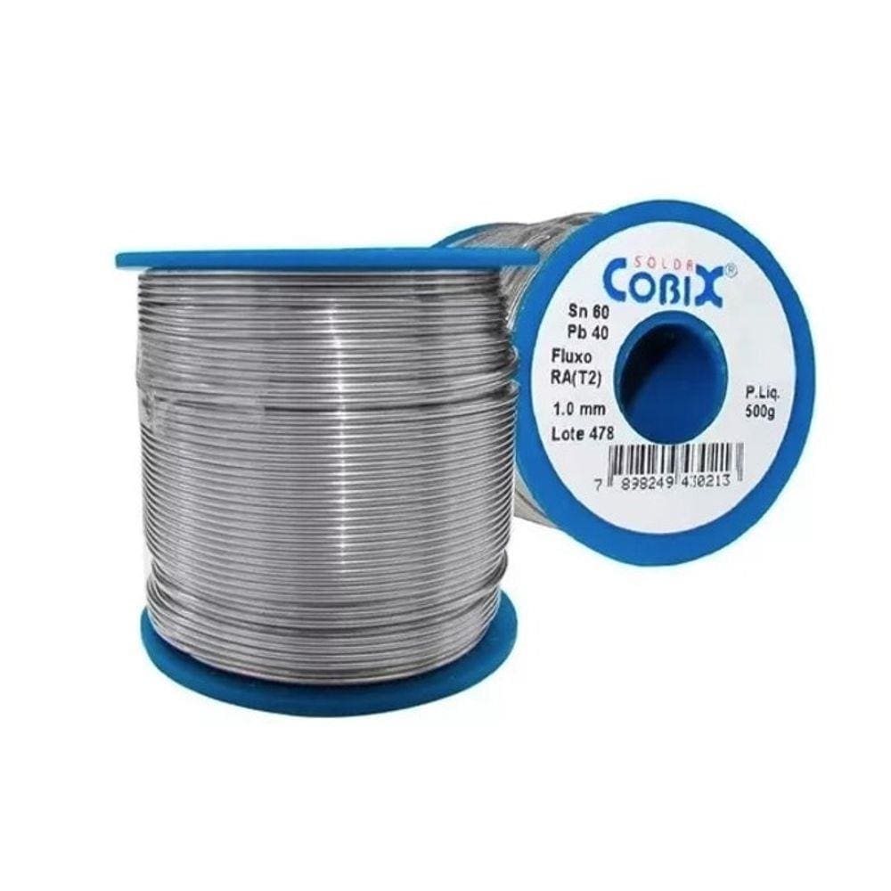 Fio De Solda Estanho Eletrônica 1.0 Mm Rolo 500g Cobix 60x40