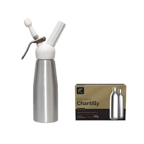 Garrafa Para Chantilly Prata 500Ml + 10 Ampolas - Fpro