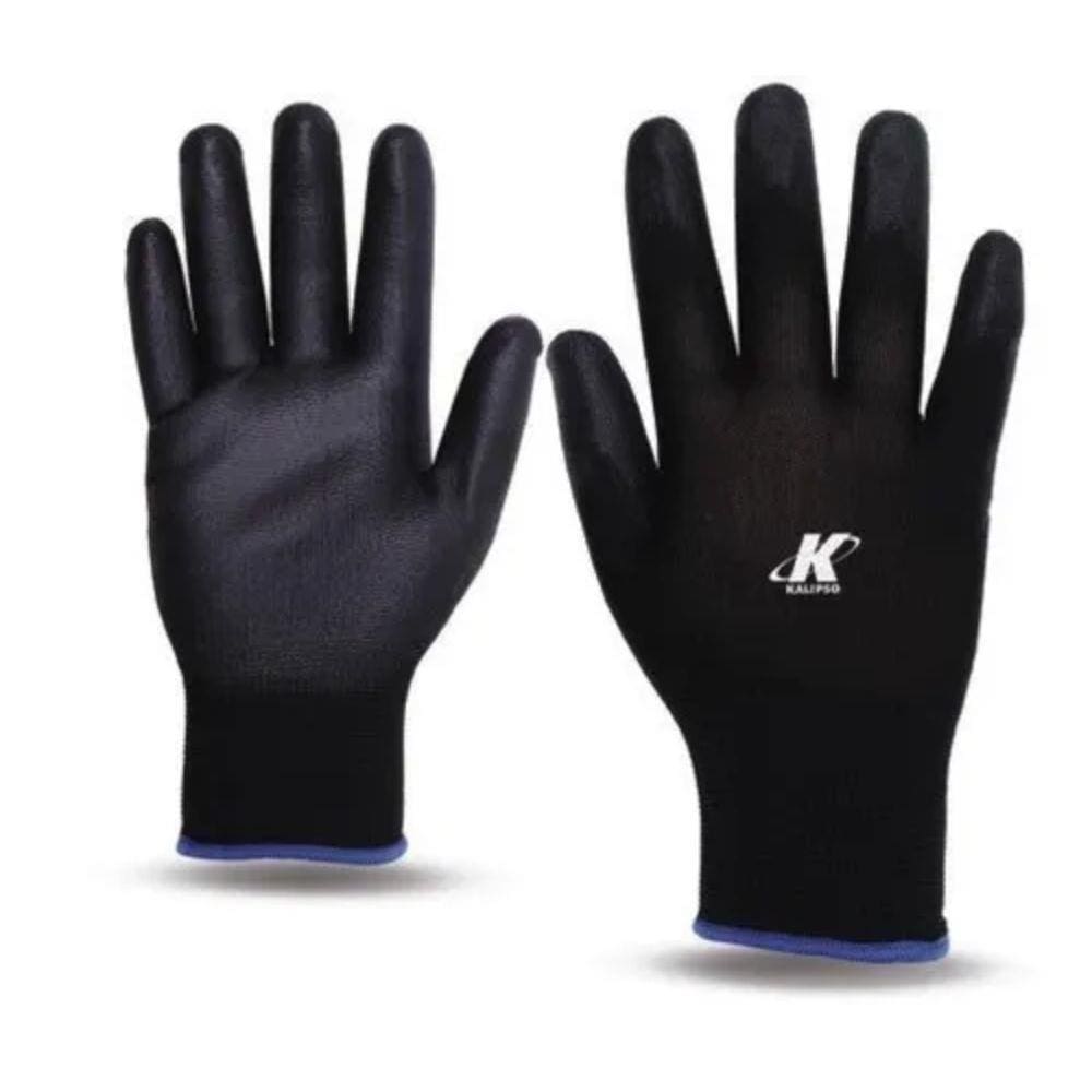 Luva de Proteção Poliuretano PU preta GG 12 unidades Kalipso