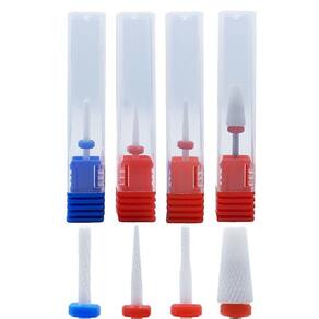 Kit 4 Brocas Cerâmica Profissional Unhas Gel Acrigel Fibra