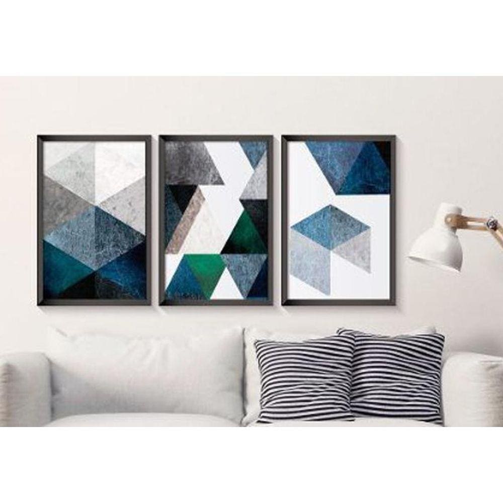 Quadro Decorativo Moldura Sala Jogo Geométrico  Top 120 X 60