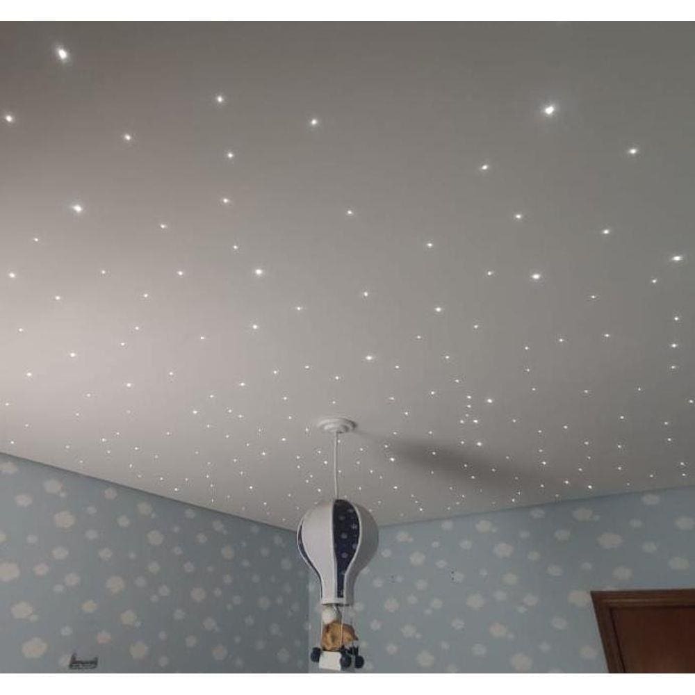 Kit 250 Noite Estrelada Fibra Otica Efeito Estrelado Branco