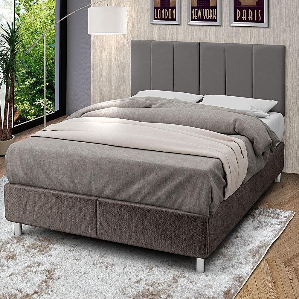 Cabeceira Casal Laura 1.40 Almofadada Sued Cinza- Decor