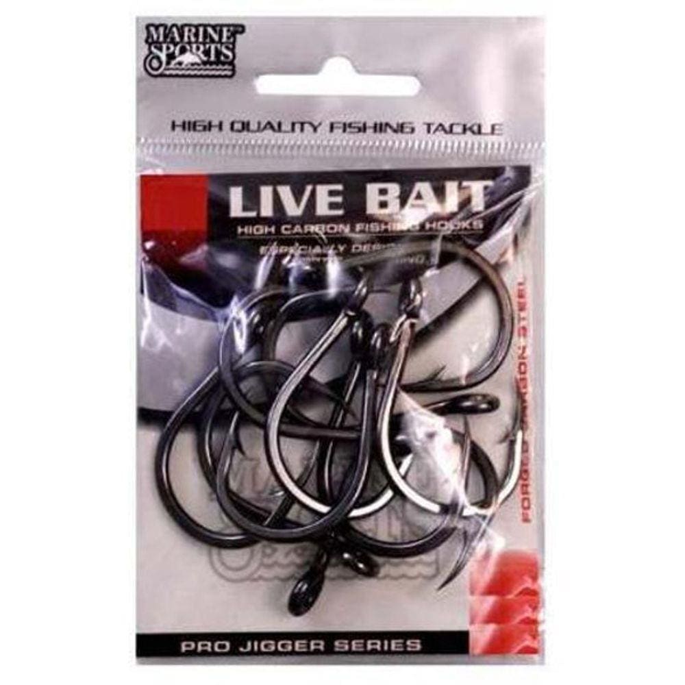 Anzol Live Bait Nº 11/0 Black Nickel Marine Sports 10 Peças