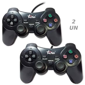 Kit 2 Controle Usb Para Pc Computador Joystick Dualshock