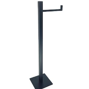 Papeleira Quadrada De Chão Preta Inox 304