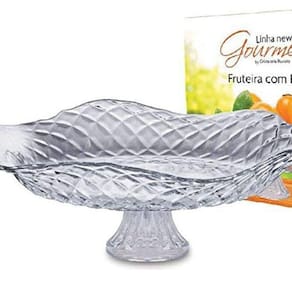 Fruteira Centro De Mesa Saladeira Ruvolo Vidro Com Pé Modena