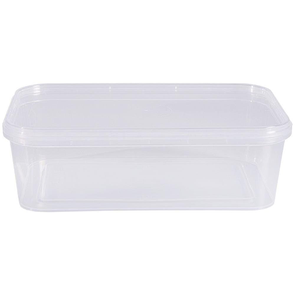 Pote Descartável 500Ml Retangular Tampa Com Lacre