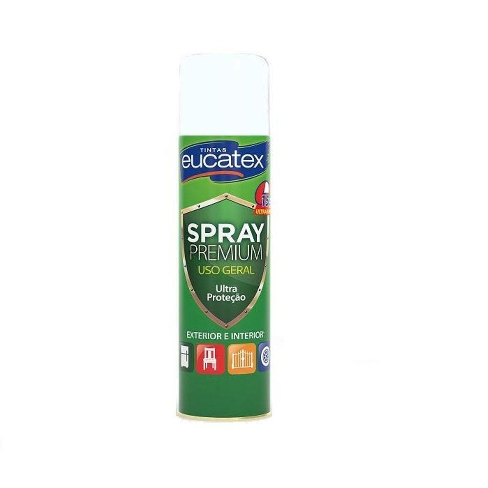 Tinta Spray Multiuso Premium Branco Brilhante 400ml Eucatex