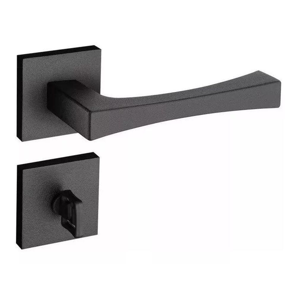 Fechadura Pado Vivaldi Roseta Quadrada Preto 55Mm - Banheiro