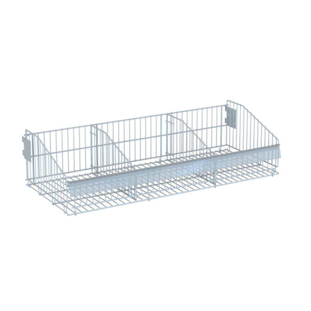 Cesto Para Gondola Amapa 27x92 cm Duas Divisoria Branco