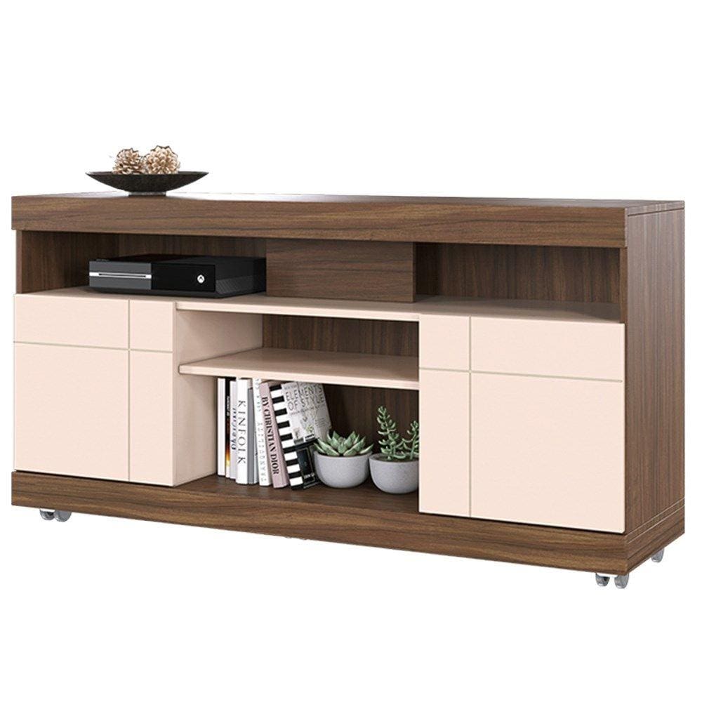 Rack Bancada para TV até 55 Polegadas 136cm Yara Nogueira Real/Off White - Colibri