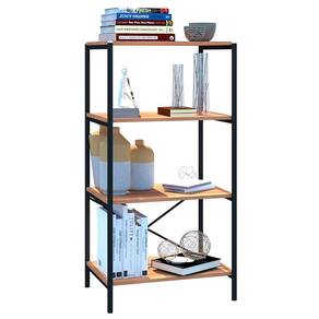 Estante Livreiro Baixa Multiuso 60cm 4 Prateleiras Padova Demolição/Preto - Artefamol