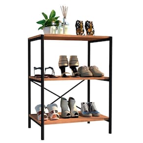 Sapateira Multiuso Hall de Entrada 60cm 3 Prateleiras Padova Demolição/Preto - Artefamol
