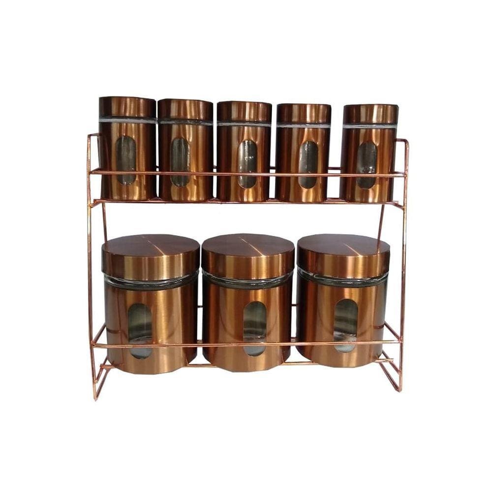 Porta Condimentos Com Suporte Metal