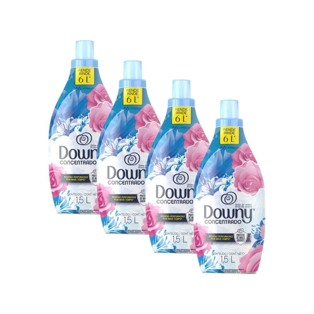 Kit com 4 Amaciantes Downy 4X Concentrado 1,5 L- Brisa de Verão