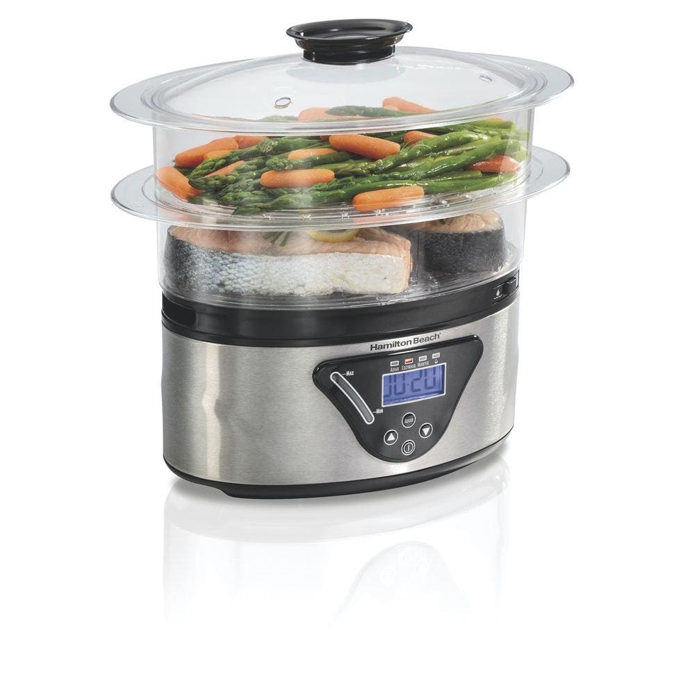Panela De Vapor Elétrica Hamilton Beach 800W 5,2L Timer 127V