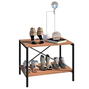 Sapateira Multiuso Hall de Entrada 60cm 2 Prateleiras Padova Demolição/Preto - Artefamol