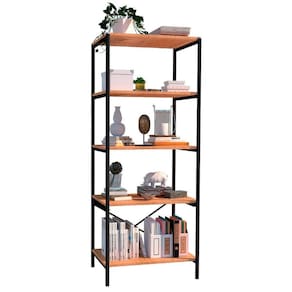 Estante Livreiro Multiuso Estilo Industrial 150cm 5 Prateleiras Trento Preto Fosco - Artefamol