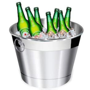 Balde De Gelo E Cerveja Térmico Em Alumínio Lixado 6,5L