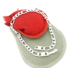 Pulseira Masculina 19Cm 6Mm Largura Folheada Prata Pl143